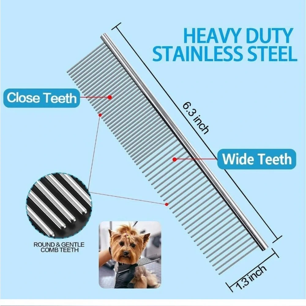 Dog Grooming Scissors with Safety Round Tips, Thinning Shears & Comb